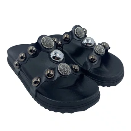 Tamanco Papete Miss Love com Brilho Preto PP902