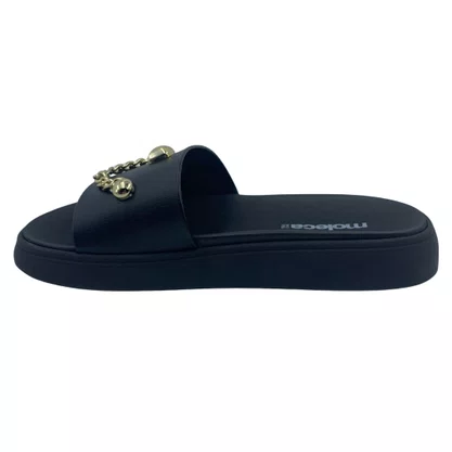 Tamanco Papete Slide Moleca com Corrente Preto 5469154