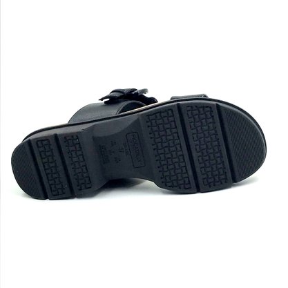 Tamanco Piccadilly Anabela Preto com Fivela 572014