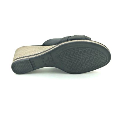 Tamanco Piccadilly Anabela Preto Conforto com Nó 408163