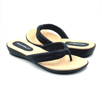 Tamanco Piccadilly com Palmilha Massageadora Preto 500324
