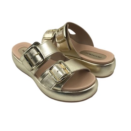 Tamanco Piccadilly Flatform com Fivela Dourado 459002