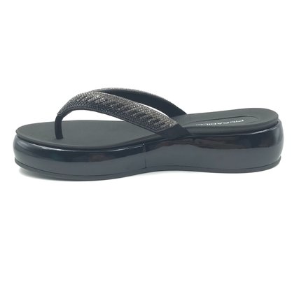Tamanco Piccadilly Flatform com Strass Preto 459006