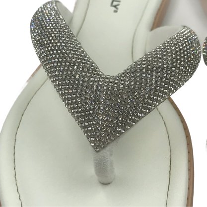 Tamanco Piccadilly Tira Larga Strass Branco 508039