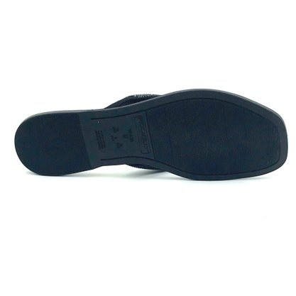Tamanco Piccadilly Tira Larga Strass Preto 508039