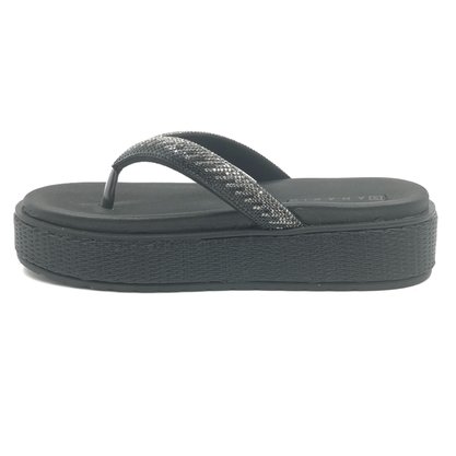 Tamanco Ramarim Flatform com Strass Preto 2443237