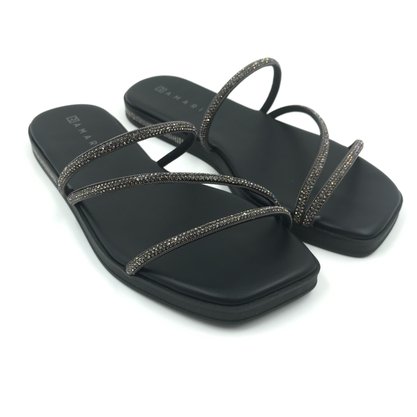 Tamanco Ramarim Flatform com Strass Preto 249202