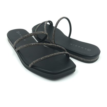 Tamanco Ramarim Flatform com Strass Preto 249202