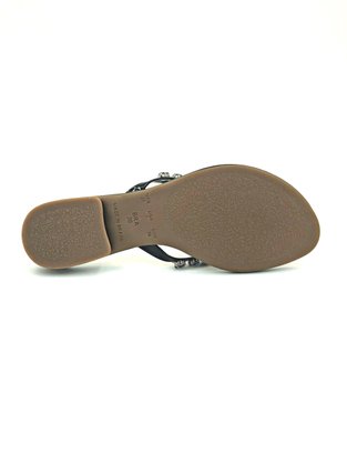 Tamanco Rasteira Jamar Preta Com Pedras 11591