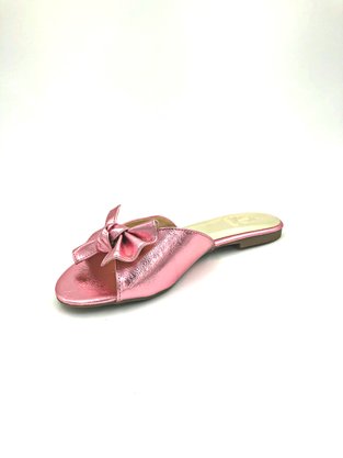 Tamanco Rasteira Jamar Rosa Com Laço 31897