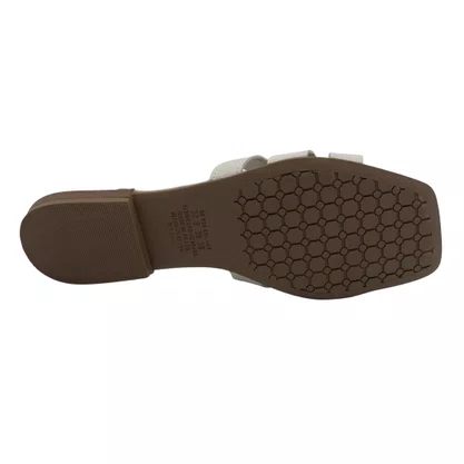 Tamanco Rasteira Mississipi Enfeite Fivela Off White 693