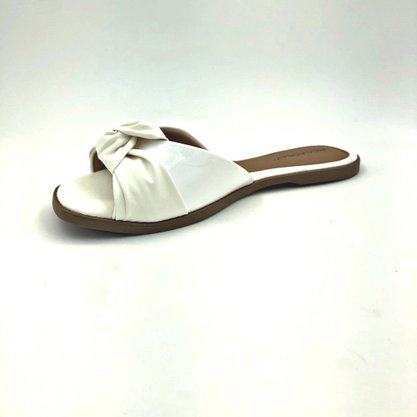 Tamanco Rasteira Piccadilly Branco Com Nó 508020