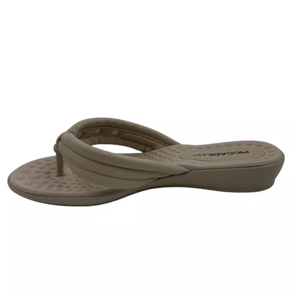 Tamanco Rasteira Piccadilly com Enfeite Bege 500402
