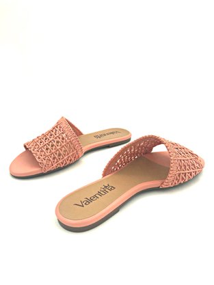 Tamanco Rasteira Valentina Coral Tramado 272139