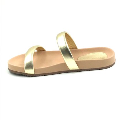 Tamanco Rasteira Via Uno Anatômico Dourado 548032