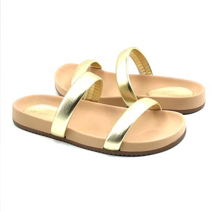 Tamanco Rasteira Via Uno Anatômico Dourado 548032