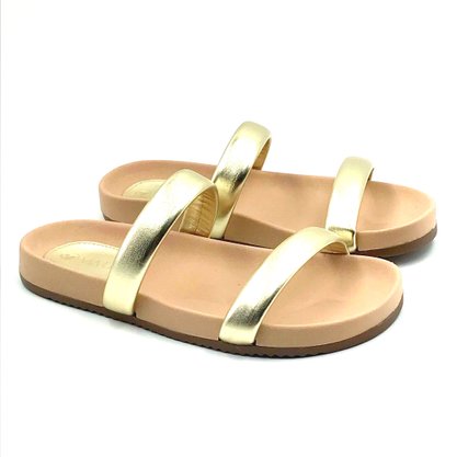 Tamanco Rasteira Via Uno Anatômico Dourado 548032