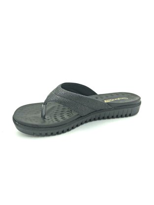 Tamanco Rasteiro Comfortflex Couro Preto 2045401