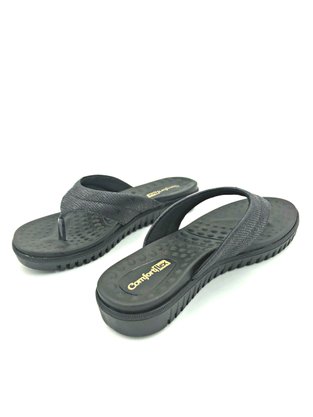 Tamanco Rasteiro Comfortflex Couro Preto 2045401