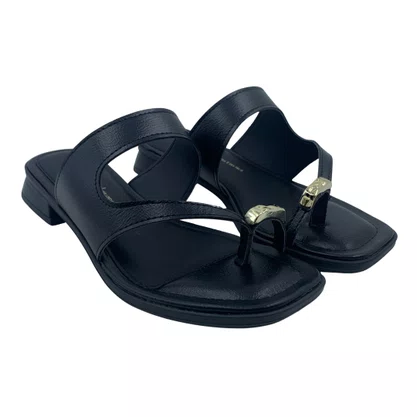 Tamanco Salto Baixo Dakota com Enfeite Preto 8874