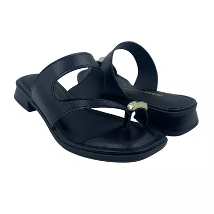 Tamanco Salto Baixo Dakota com Enfeite Preto 8874