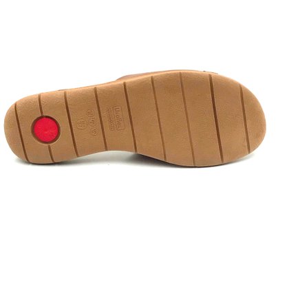 Tamanco Slide Usaflex Couro Cáqui Para Joanete 0303