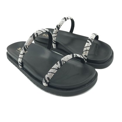 Tamanco Softli Papete com Strass Preto 1001210048