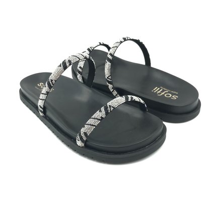 Tamanco Softli Papete com Strass Preto 1001210048