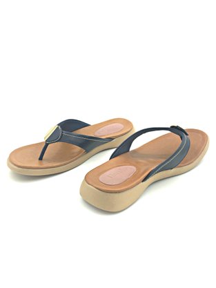Tamanco Usaflex Couro Azul Anatômico 2402