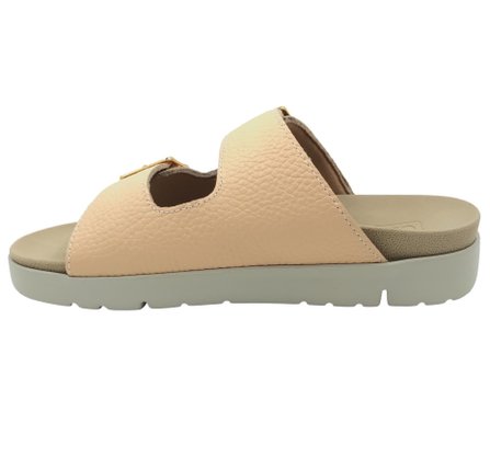 Tamanco Usaflex Couro com Fivelas Rosa 1104