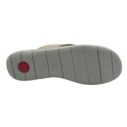Tamanco Usaflex Couro Palmilha Massageadora Bege 0315
