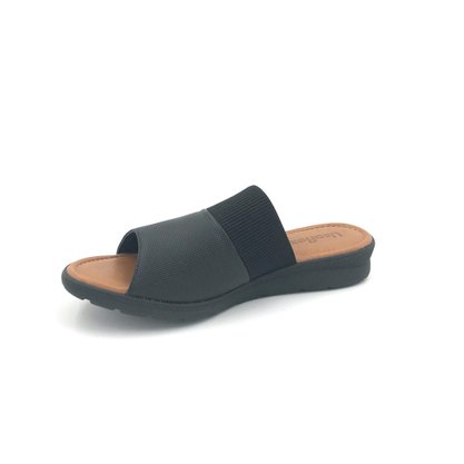Tamanco Usaflex Couro Preto Anabela 2301