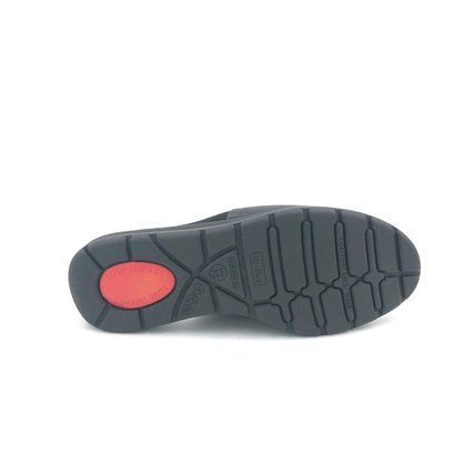 Tamanco Usaflex Couro Preto Anabela 2301