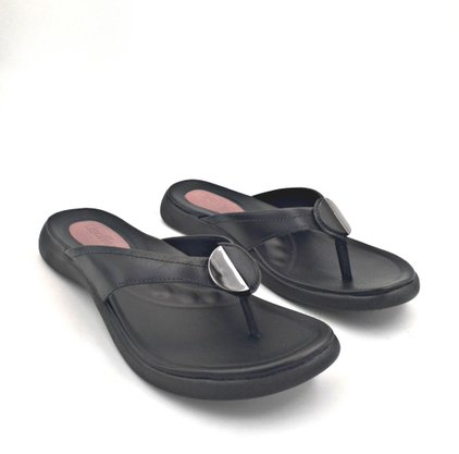 Tamanco Usaflex Couro Preto Com Amortecedor 2402