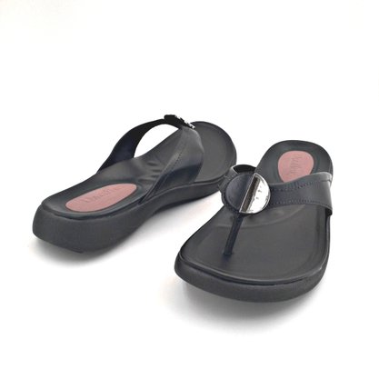 Tamanco Usaflex Couro Preto Com Amortecedor 2402