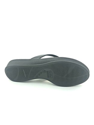 Tamanco Usaflex Couro Preto com Pedra Conforto 1204