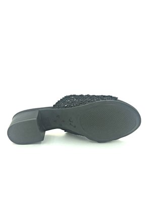 Tamanco Valentina Preto Salto Baixo Tramado 453041