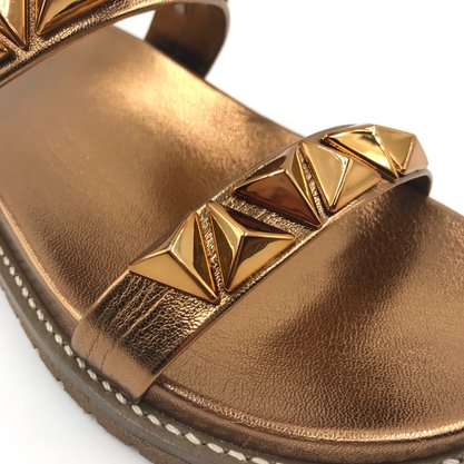 Tamanco Zabumba Papete com Aplicações Bronze 10341