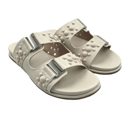 Tamanco Zabumba Papete com Aplicações Off White 10403
