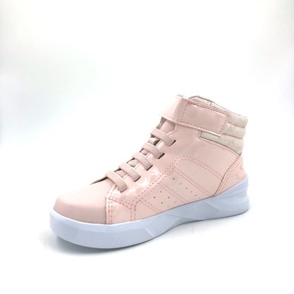 Tênis Abotinado Menina Pink Cats Rosa Cano Alto 1153