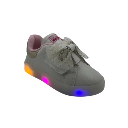 Tênis Baby Mini Sua Cia LED Off White Laço 778