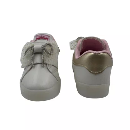 Tênis Baby Mini Sua Cia LED Off White Laço 778