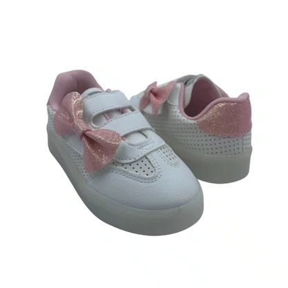 Tênis Bebê Pisca-Pisca Mini Sua Cia com Laço Branco 00730