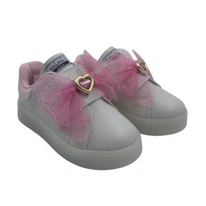 Tênis Bebê Pisca-Pisca Mini Sua Cia com Laço Branco 00731