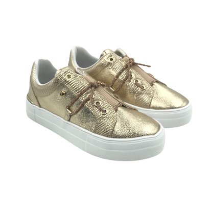 Tênis Bebecê Flat Form Calce Fácil Dourado 2138272