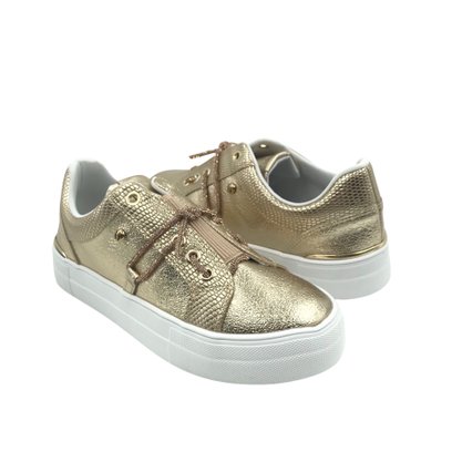 Tênis Bebecê Flat Form Calce Fácil Dourado 2138272