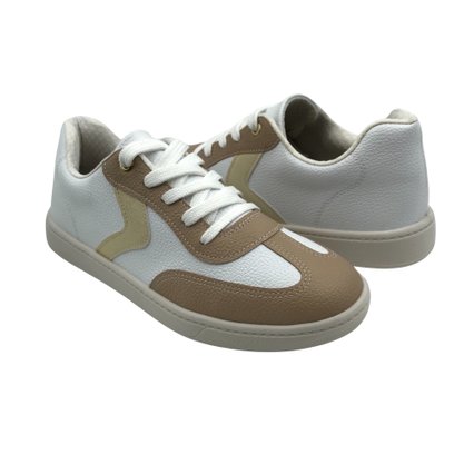 Tênis Beira Rio Flat Form Branco com Bege 4313103
