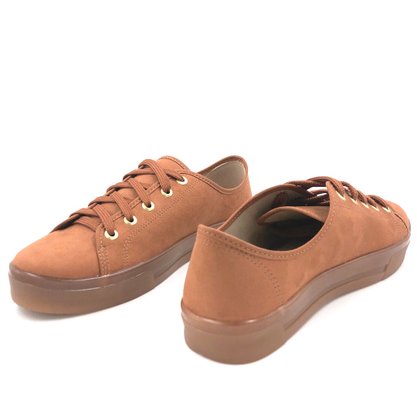 Tênis Casual Moleca Nobuck Camel 5672.100