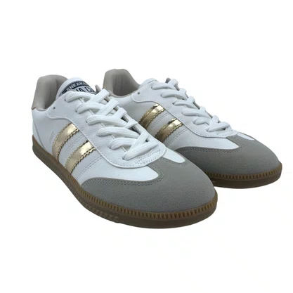 Tênis Casual Sua Cia Street Branco com Dourado 16327