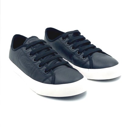 Tênis Coca Cola Feminino Casual Couro Preto 2288
